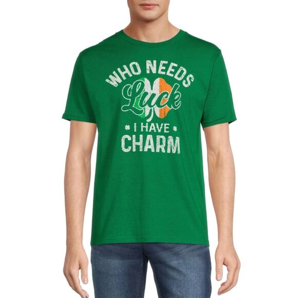 NWT Celebrate St. Patrick's Day Mens Graphic T-Shirt Sz Small Green Lucky Charm - Picture 2 of 10